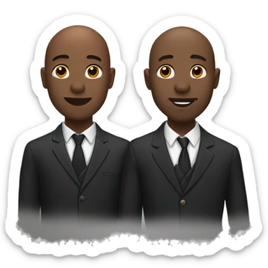 Two black men in love. One bald. One with curly hair.  sticker