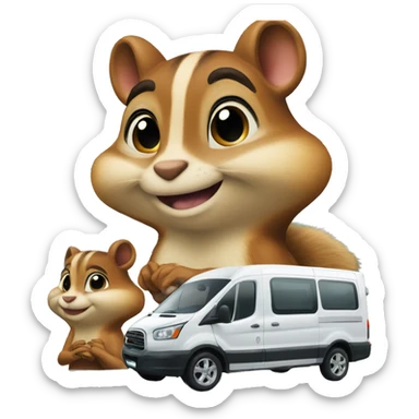 Make a chipmunk emojis next to a van sticker