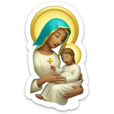 holy Mary with baby Jesus sticker