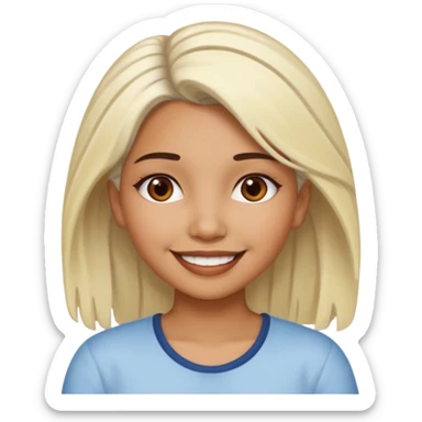 latina girl with bleached hair and brown hair sticker