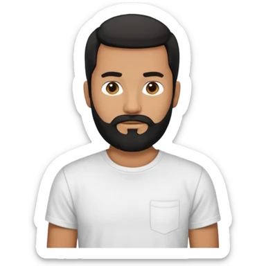 manwith black beard in white t shirt sticker