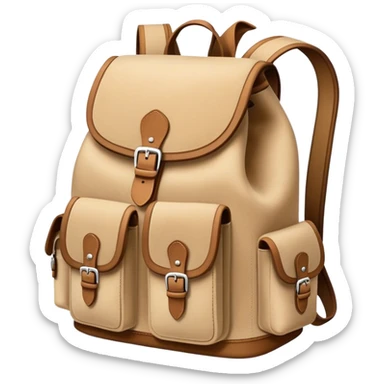 backpack beige suede sticker