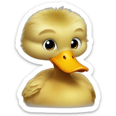 A duck with the face of Avram Andrei Tiberiu with hair sticker