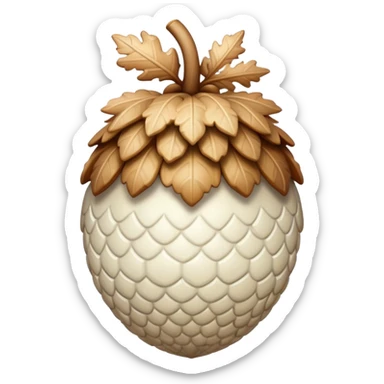 white and beige embellished acorn sticker