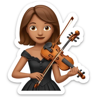 BROWN FEMALE VIOLINIST sticker