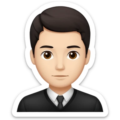 generate a emoji of man saying hii with normal skintone with some nice hair style with black-brown colour hair sticker