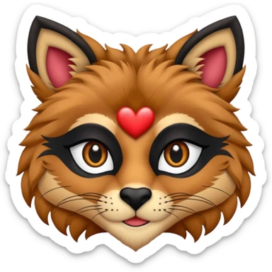 La melena del león cara de zorro ojos de corazon sticker