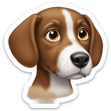 brown puppy with huge eyes christmasy sticker