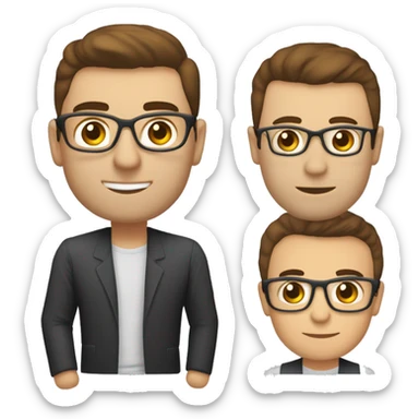 profesoară albă cu păr castaniu și cu ochelari de vedere sticker