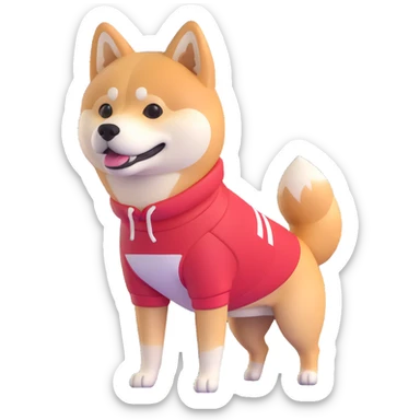 shiba inu at gym sticker