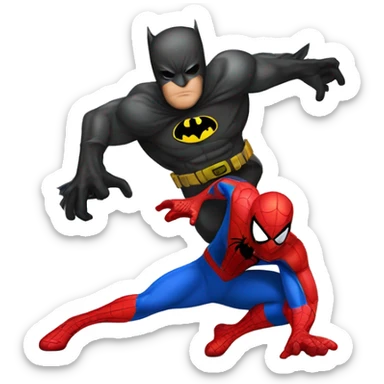 Spider-Man getting stepped on by Batman  sticker