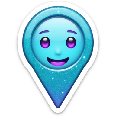 glitter purple and cian pin office sticker