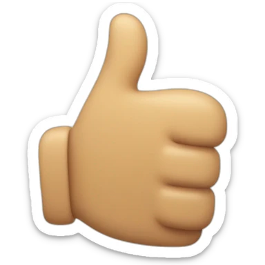 a thumbs up emoji but the thumb is half folded inwards sticker