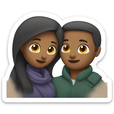 Couple cuddling sticker