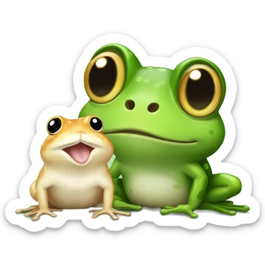 Frog with hamster sticker