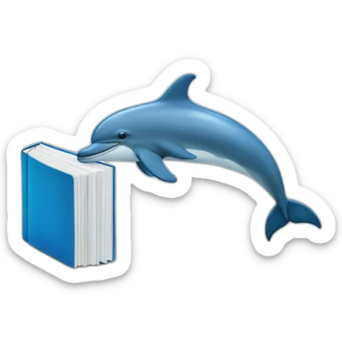 blue book with a dolphin on it sticker