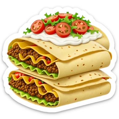 layered taco with stacked shells and fillings sticker