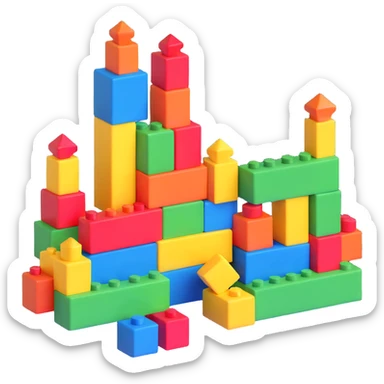 colorful building blocks for children sticker