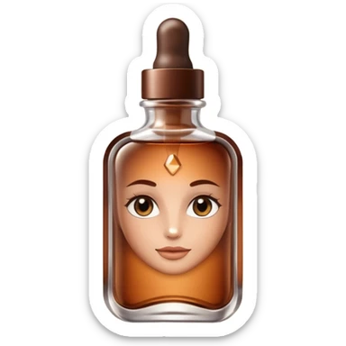 Organic cosmetic in a brown cristal bottle sticker