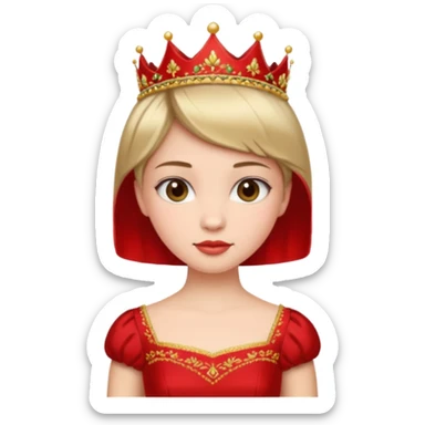 Short hair princess in red sticker