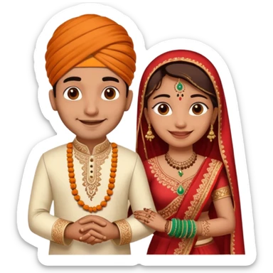 Newlywed Indian couple  sticker
