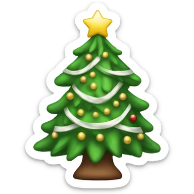 Christmas tree with white bows sticker