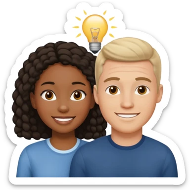 mixte couple black girl , white man sticker