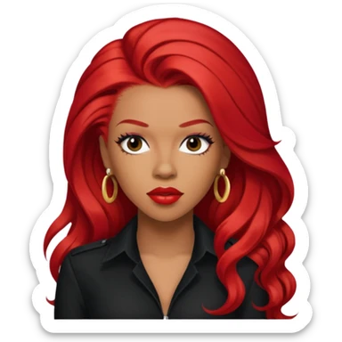Keyshia Cole with long red hair sticker