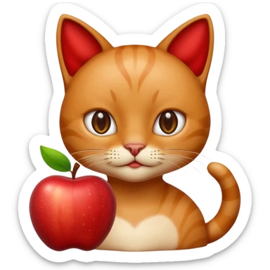 default apple man emoji, with the body of a cat, not as a head sticker
