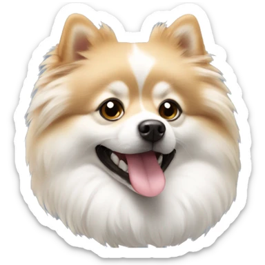 The German Spitz breed dog is small and white in color sticker
