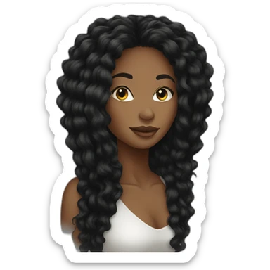 Beautiful Black women long kinky hair sticker