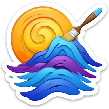 a Painting mid-way in making  sticker