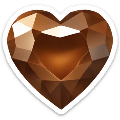 brown heart-shaped diamond sticker