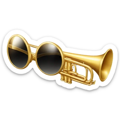 trumpet with sunglasses sticker