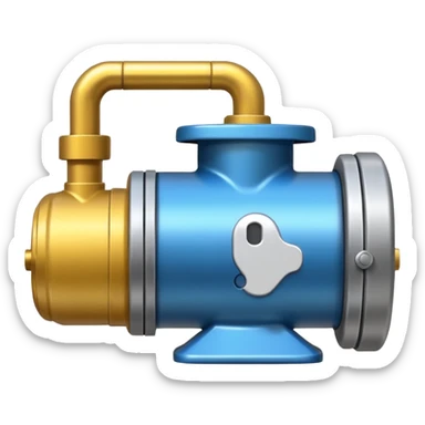 Plumbing pump, digital art emoji style, with clean lines, no face on objects, white background sticker