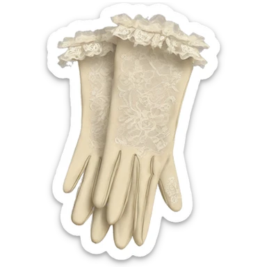 vintage rococo lace gloves with bows and frills sticker