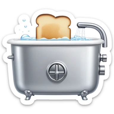 Toaster in a bathtub sticker