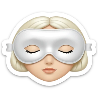 White satin sleep mask sticker