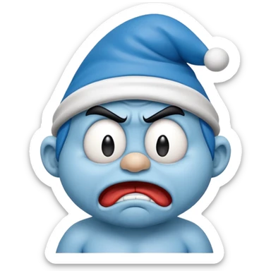 angry smurf  sticker