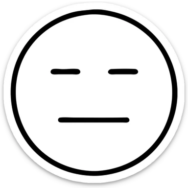 the concept of boring as a flat outlined icon neutral expression monochrome sticker