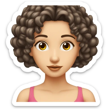 Mujer pelo largo rizado mechas nariz grande ojos pequeños ojos pequeños nariz granderubia sticker