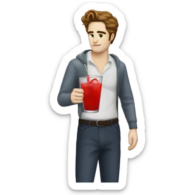 Edward Cullen drinking red drink sticker
