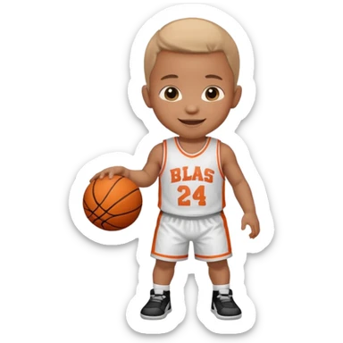 A baby basketball player sticker