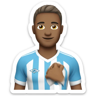 un joueur de foot maillot du havre qui sourit sticker