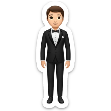brunette groom standing on foot sticker