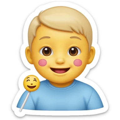 emoji cute baby with sucker sticker