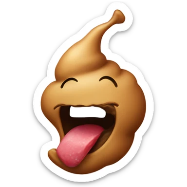  poop emoji being eaten sticker