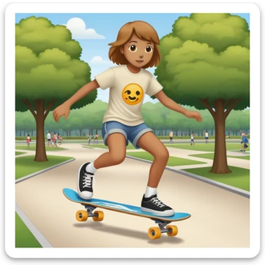 skateboarding at a park sticker