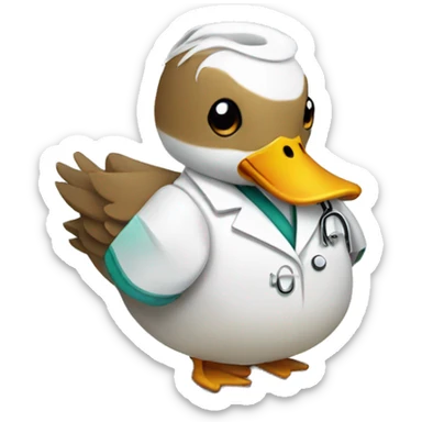 duck with doctor coat on sticker
