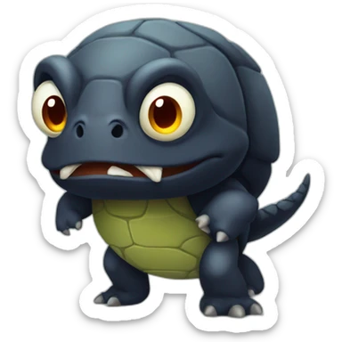 angry shadow turtle sticker